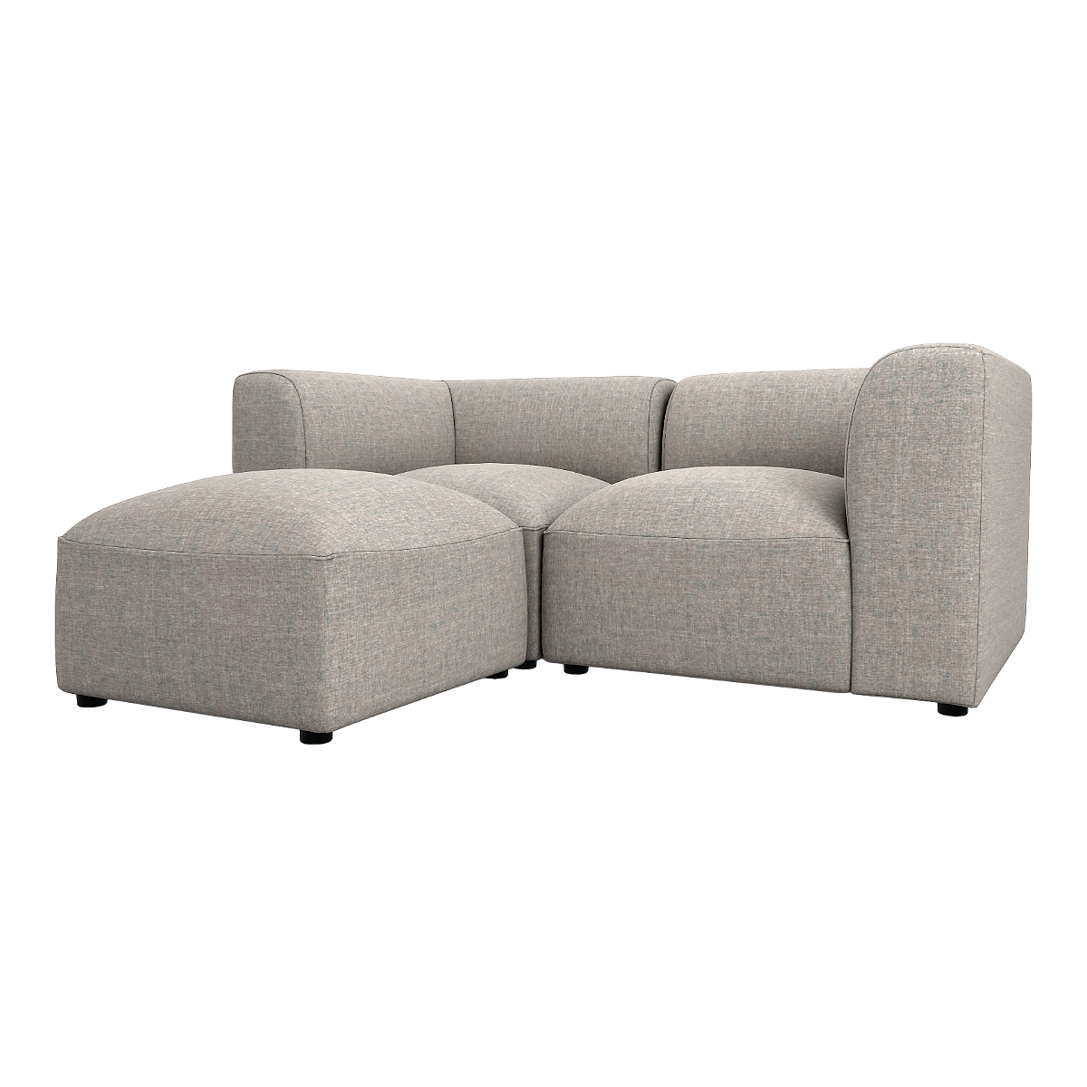 Modern minimalist light gray fabric cube sofa tofu block corner sofa