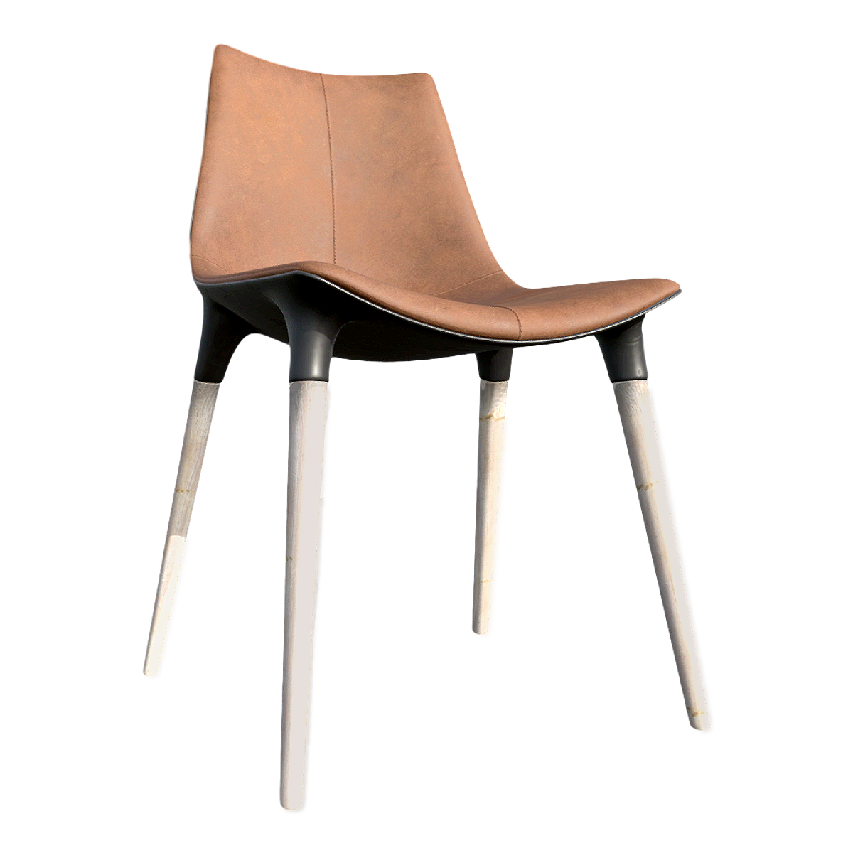 Modern Simple Italian Light Luxury Brown Fur Soft Bag Backrest Chair Casual U-shaped Chair