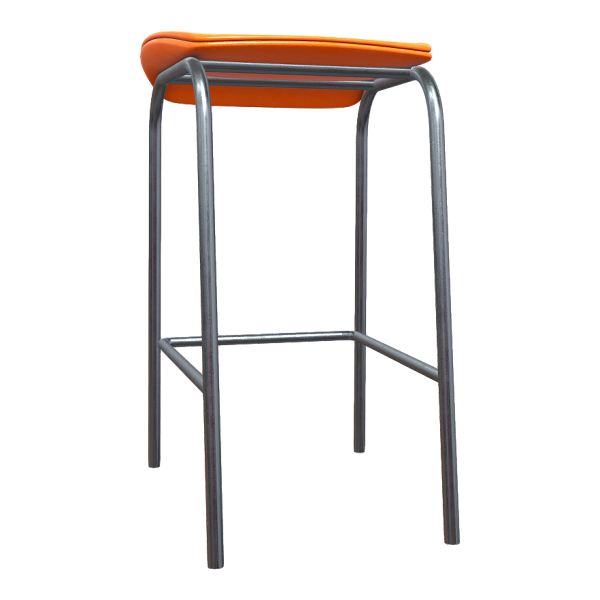 Simple Casual Orange Leather Soft High Ottoman Front Desk Chair