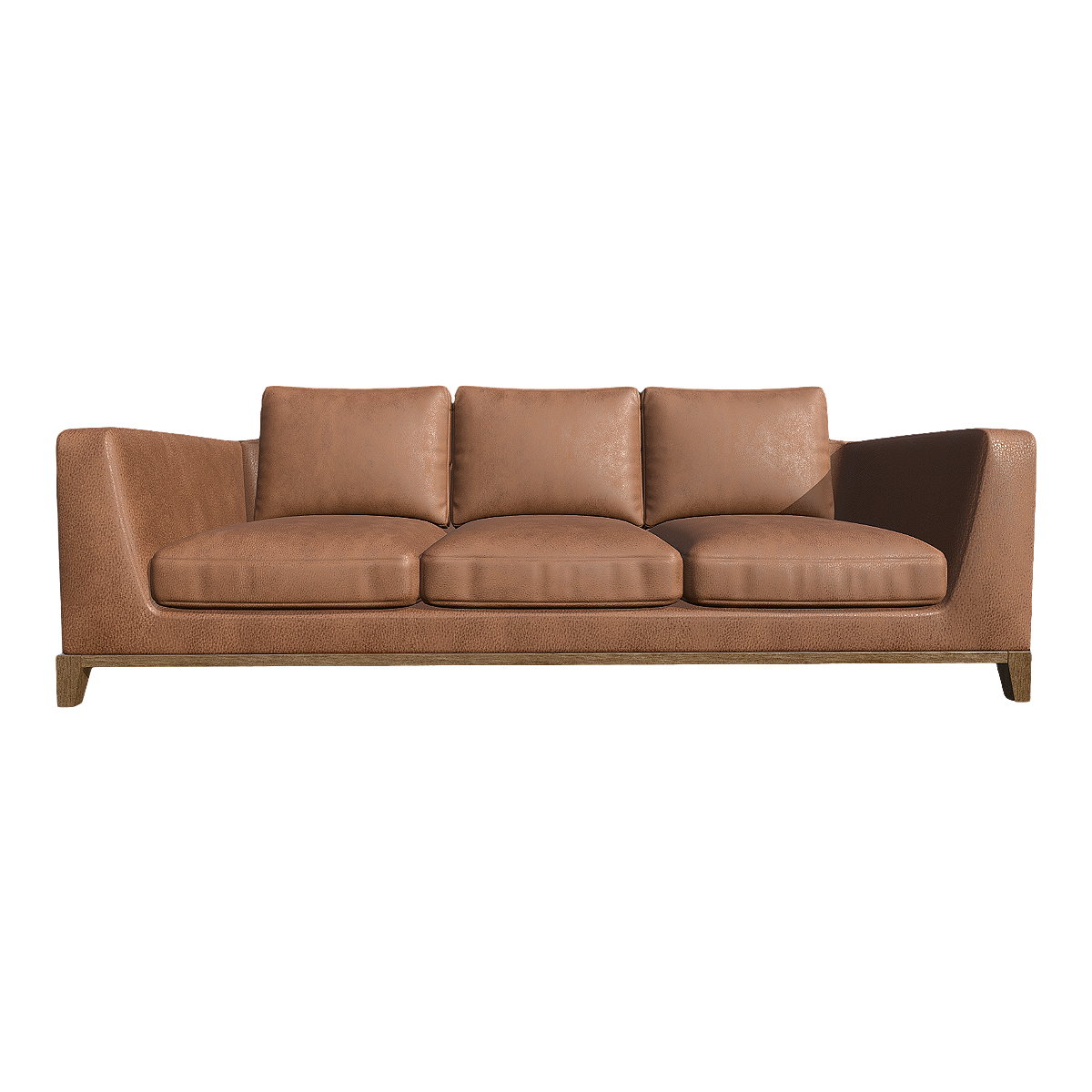 Italian Light Luxury Minimalist Brown Leather Soft Bag Sofa Multi-seat In-line Sofa