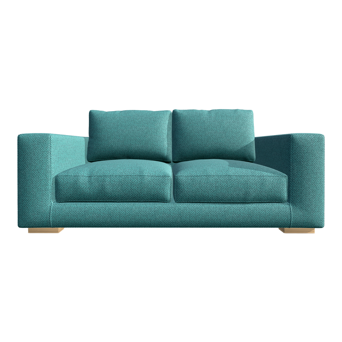 Modern Simple Nordic Style Blue Green Cotton Linen Fabric Sofa Two-Seat Straight Sofa