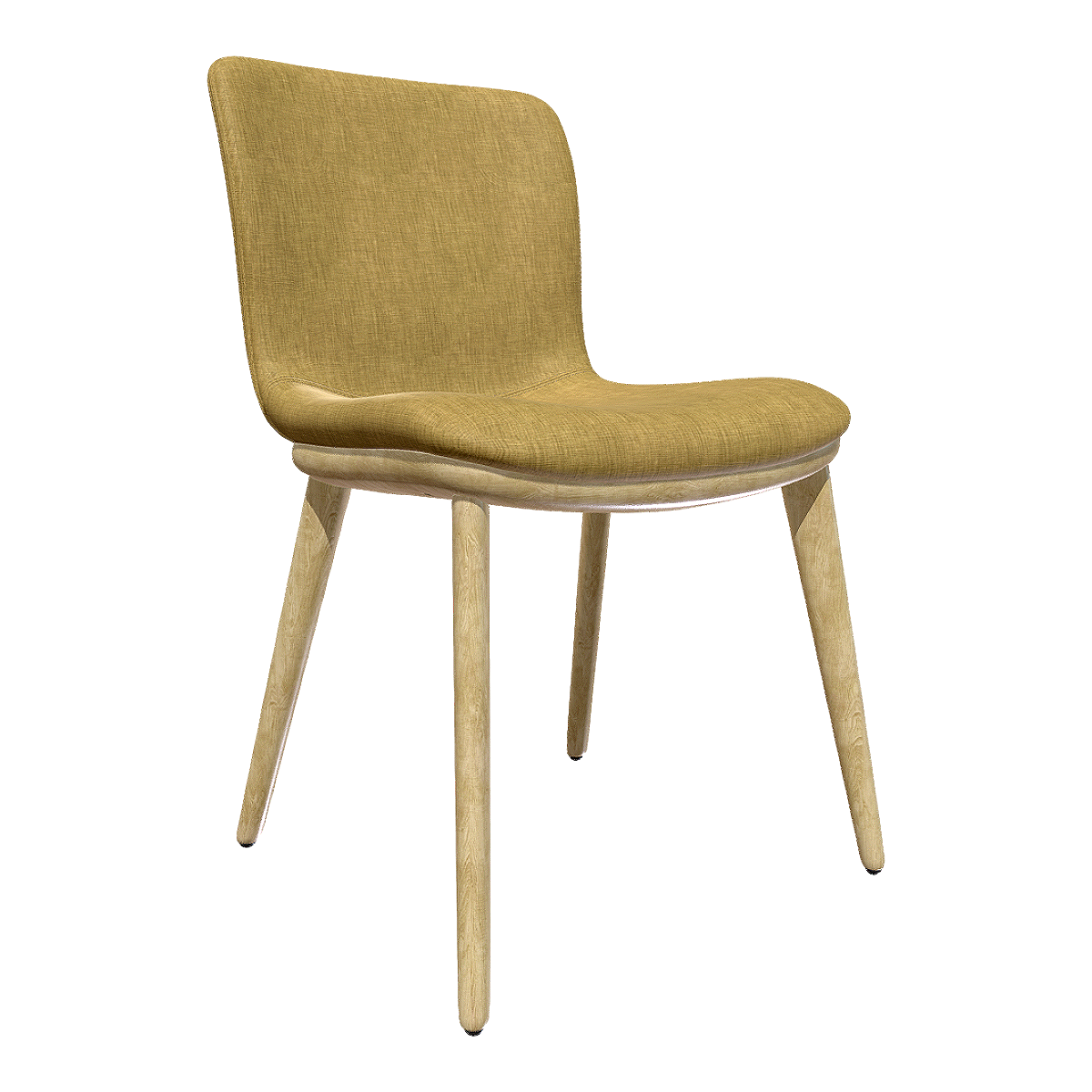 Modern Nordic Simple Knai Fabric Soft Bag Backrest Chair Casual Solid Wood Dining Chair