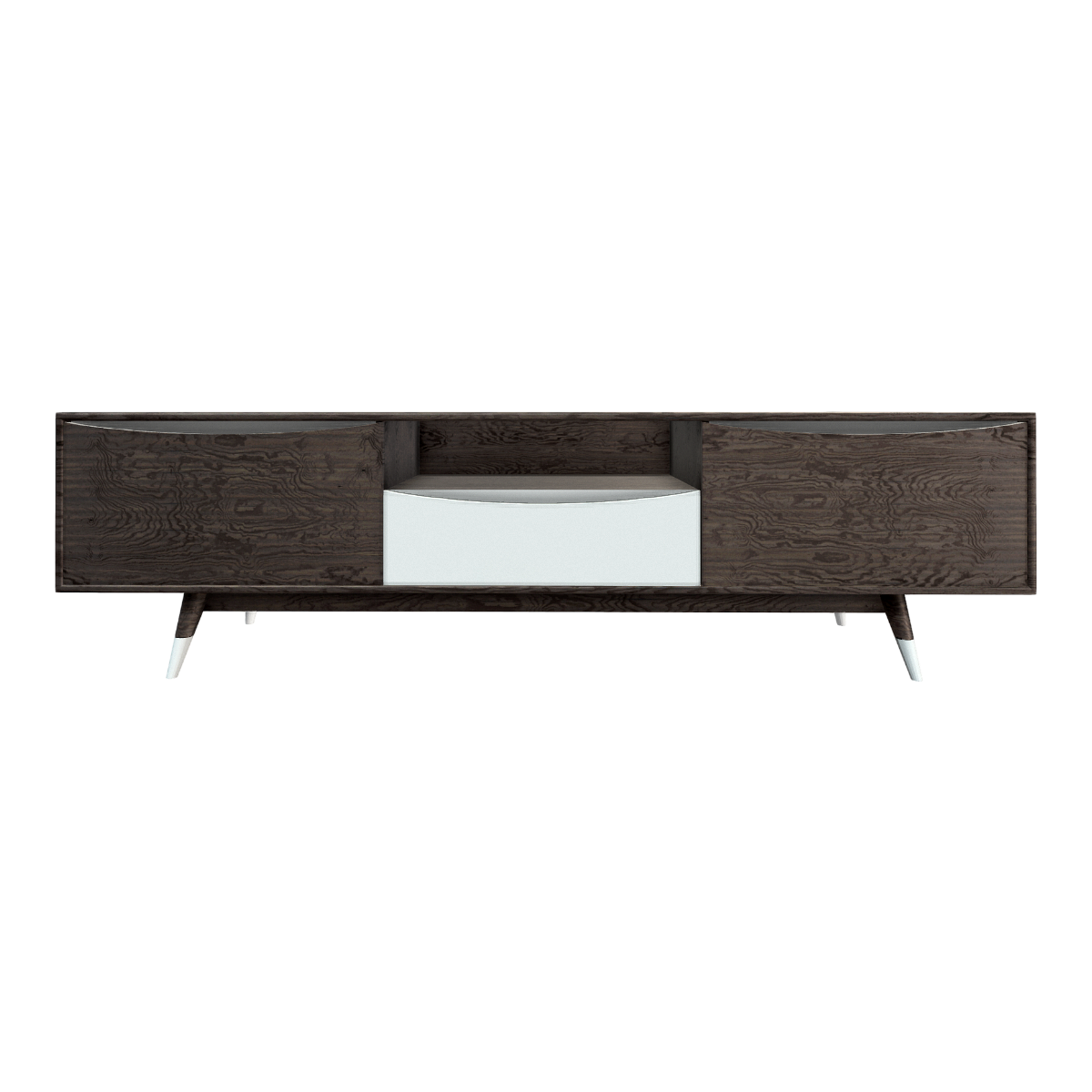 Modern Simple Italian Style Solid Wood Floor-to-Floor TV Cabinet Storage Cabinet