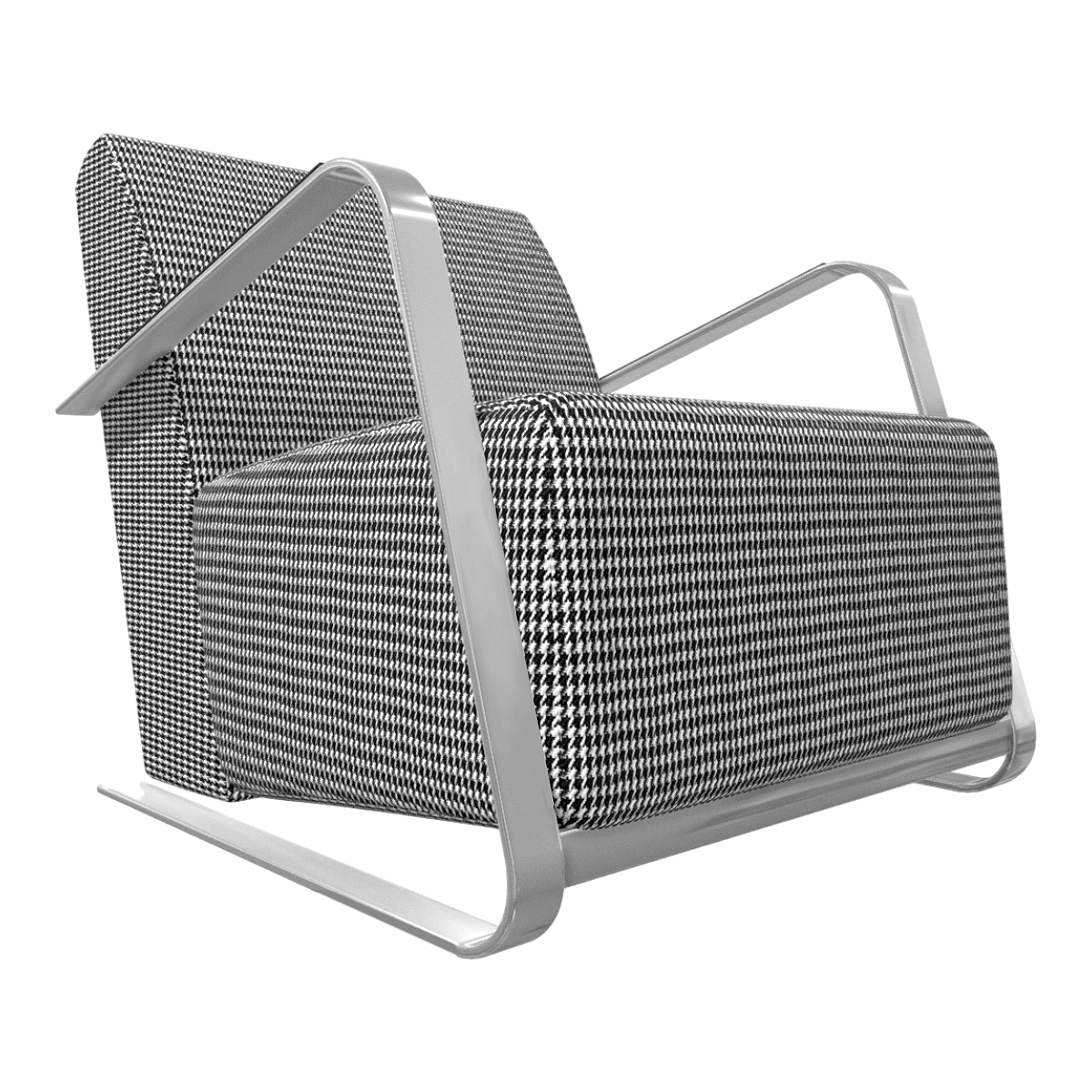 Modern Simple Nordic Style Black and White Houndstooth Fabric Soft Bag Single Sofa Chair Backrest Chair