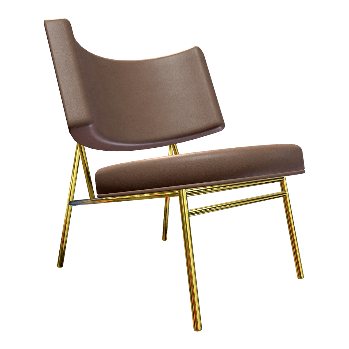 Modern Simple Light Luxury Nordic Style Coffee Leather Soft Bag Casual Backrest Chair