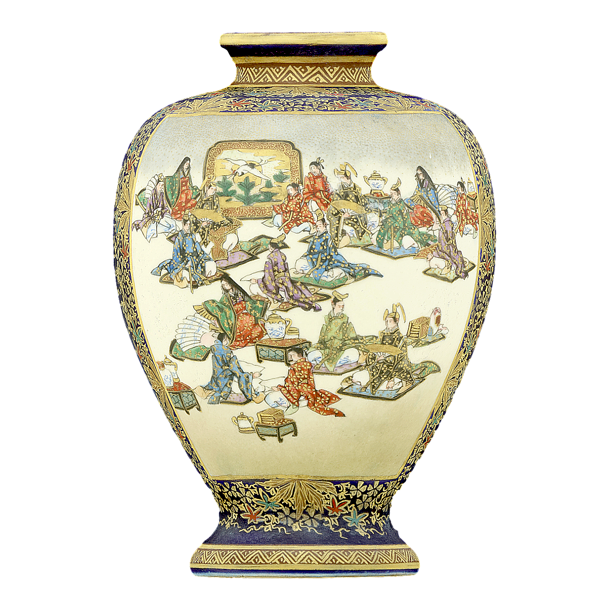 A 17.14cm tall Japanese Satsuma ceramic vase