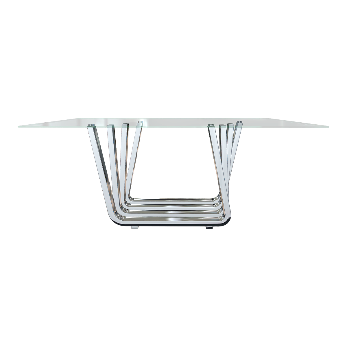 Modern Minimalist Stainless Steel Glass Rectangular Coffee Table