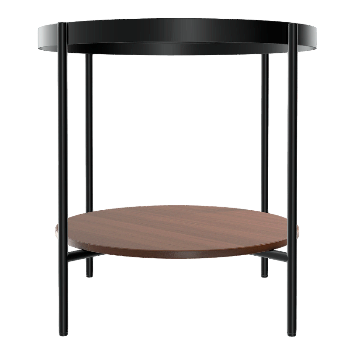 Modern Minimalist Round Glass Coffee Table Black Iron Side Table
