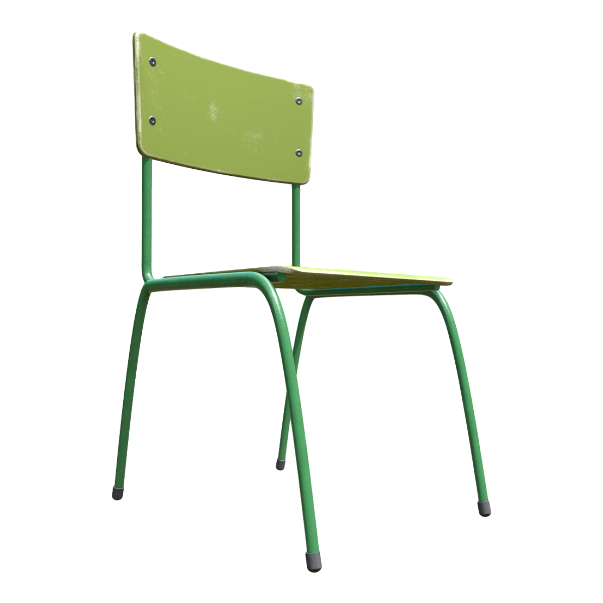Old Simple Green Plastic Backrest Chair Student Desk Chair