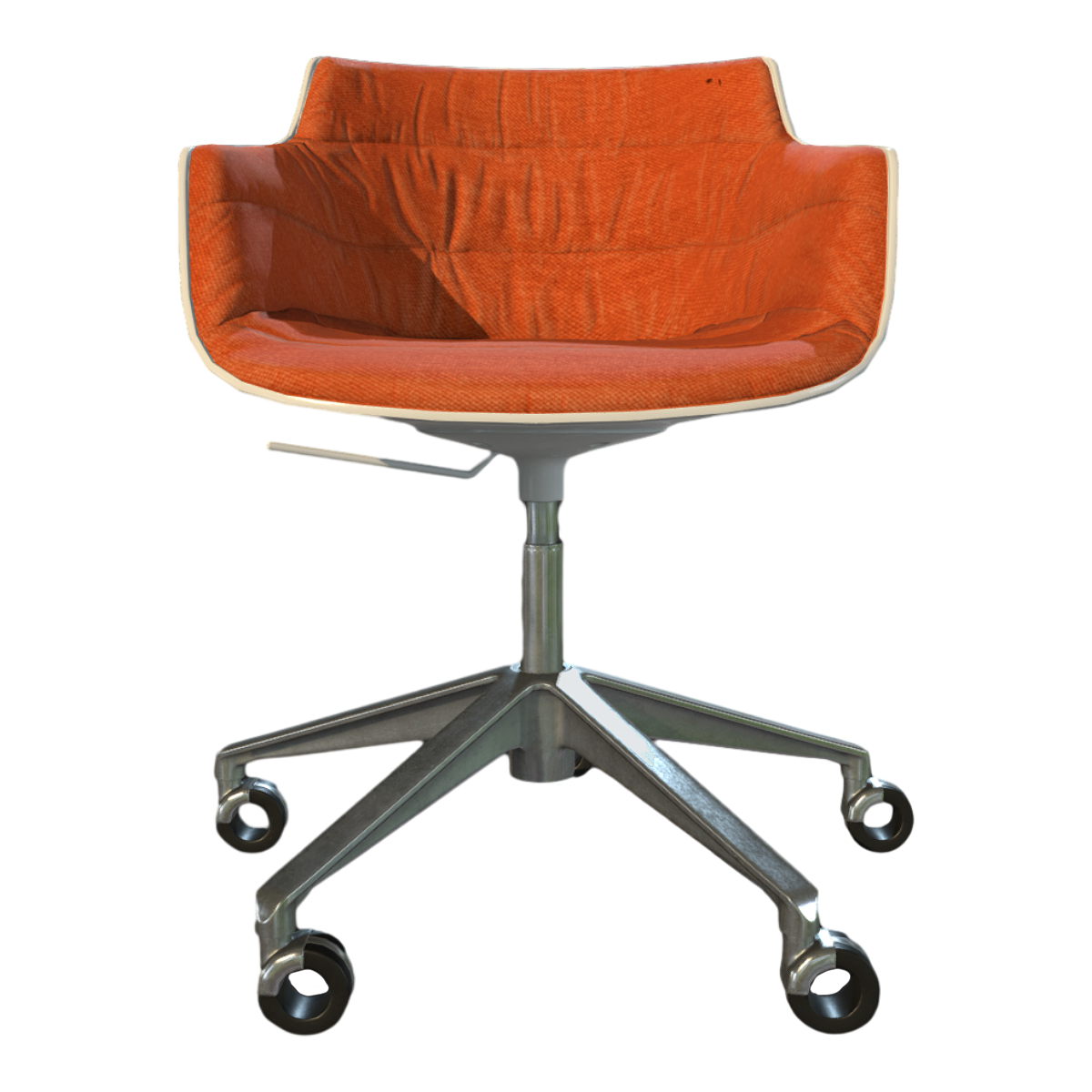 Modern Simple Orange Fabric Soft Roller Lifting Chair Swivel Office Chair