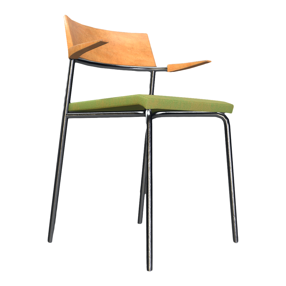 Retro distressed antique green fabric soft bag backrest armrest leisure chair