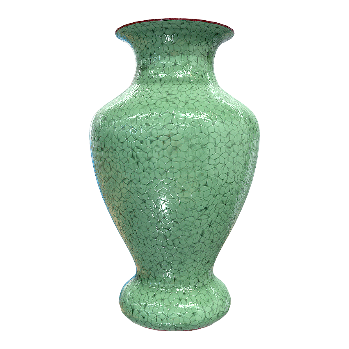Antique green glaze wide mouth ceramic vase living room crafts ornaments