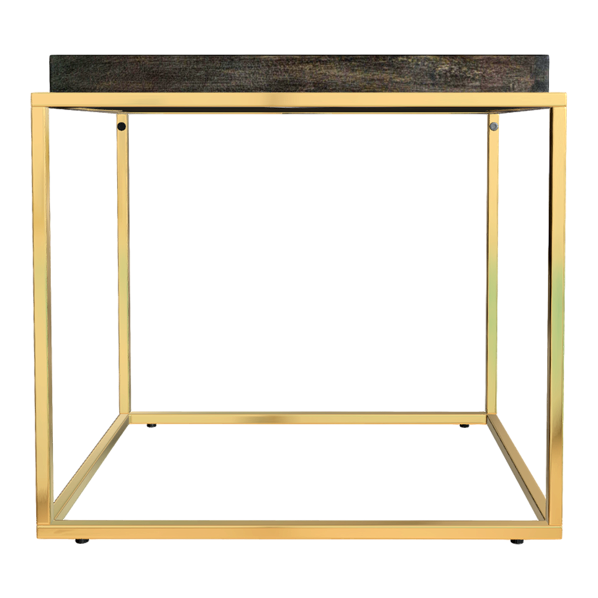 Simple Light Luxury Nordic Style Square Ebony Iron Coffee Table Coffee Table Side Table