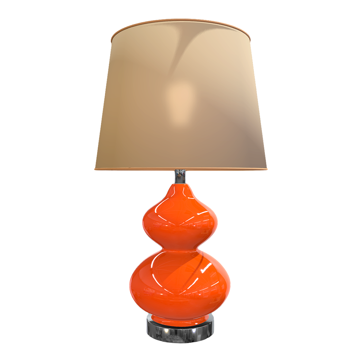 Modern Simple Orange Cucurbit Shape Porcelain Table Lamp Bedside Lamp
