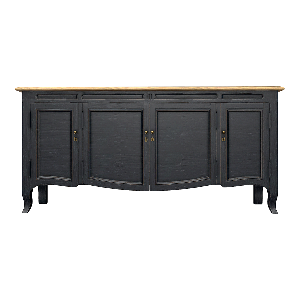 Retro Simple European Style Black Solid Wood Wall Side Cabinet Floor Storage Cabinet