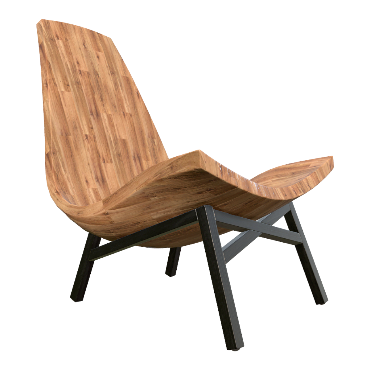 Modern Simple Nordic Antique Solid Wood Backrest Chair Iron Leisure Chair