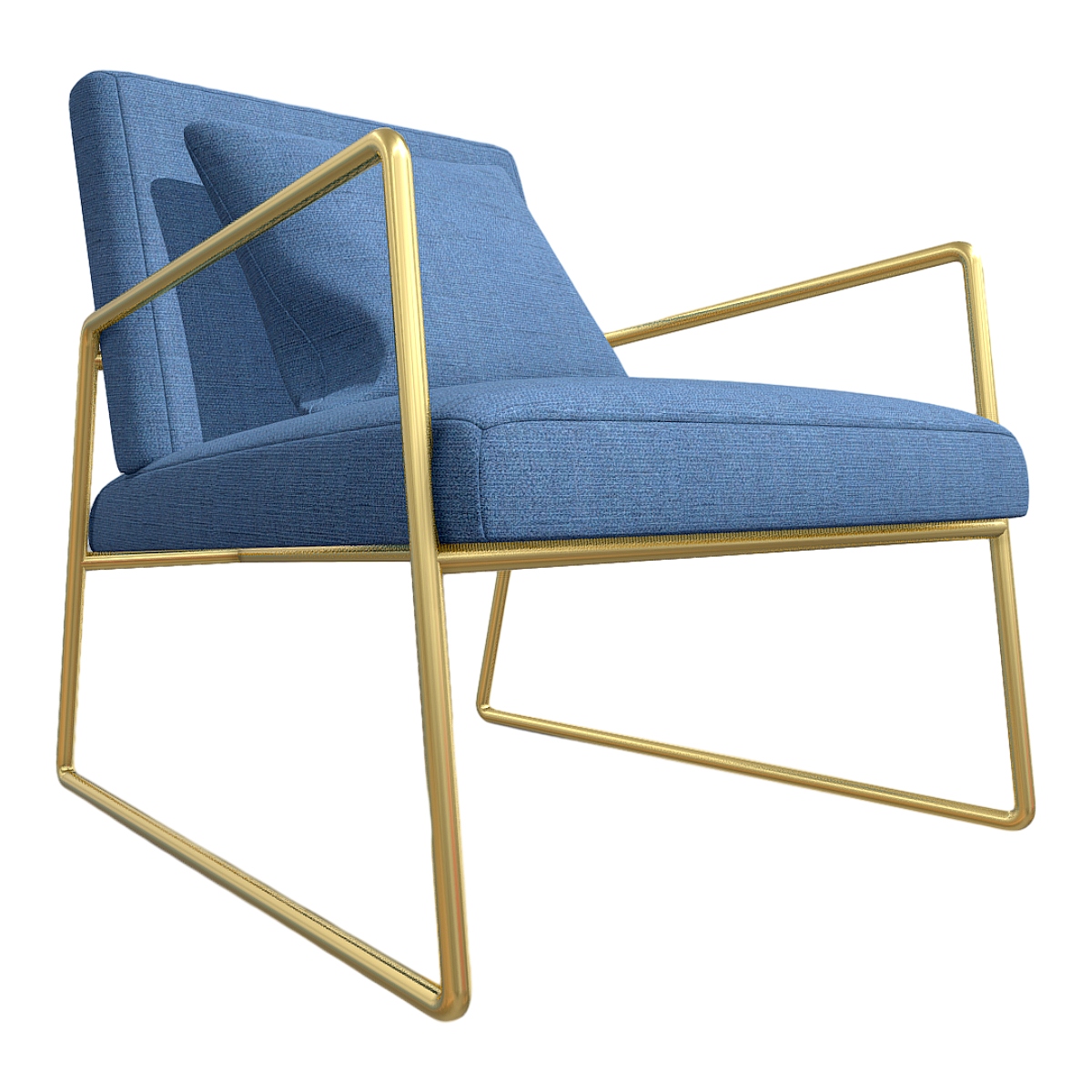 Modern Simple Light Luxury Nordic Sky Blue Fabric Soft Bag Backrest Armchair Single Sofa Chair