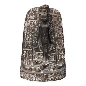 Ancient Egyptian cylinder of black soft stone in the British Museum