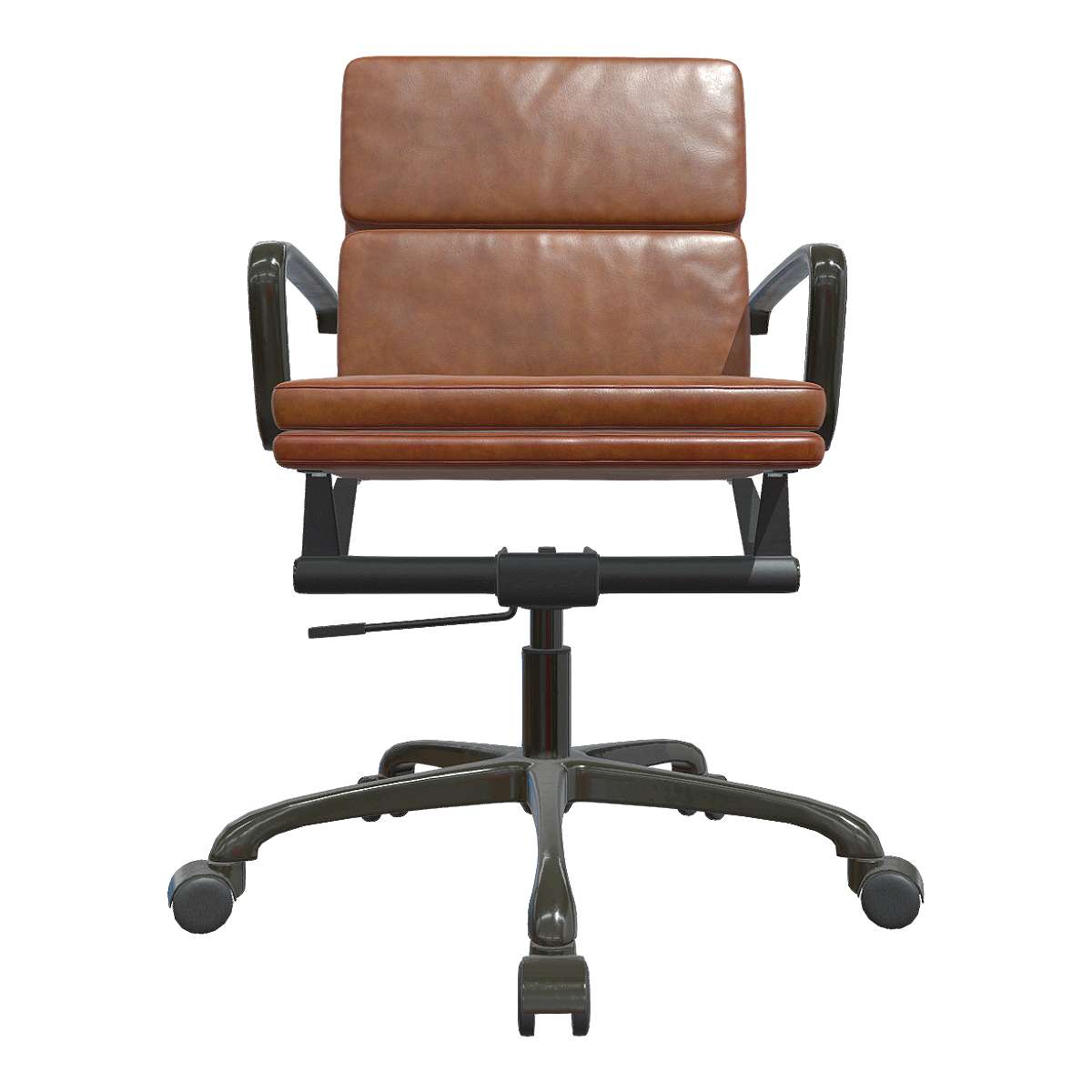 Simple Antique Brown Leather Soft Bag Backrest Swivel Chair Office Roller Lifting Chair