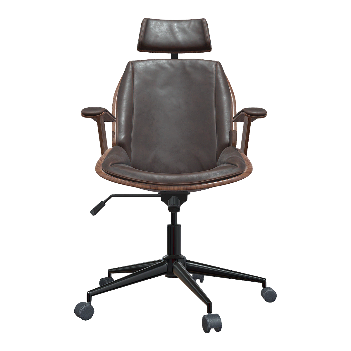 Modern Simple Antique Italian Coffee Leather Soft Bag Backrest Chair Armchair Office Chair Roller Lifting Computer Chair