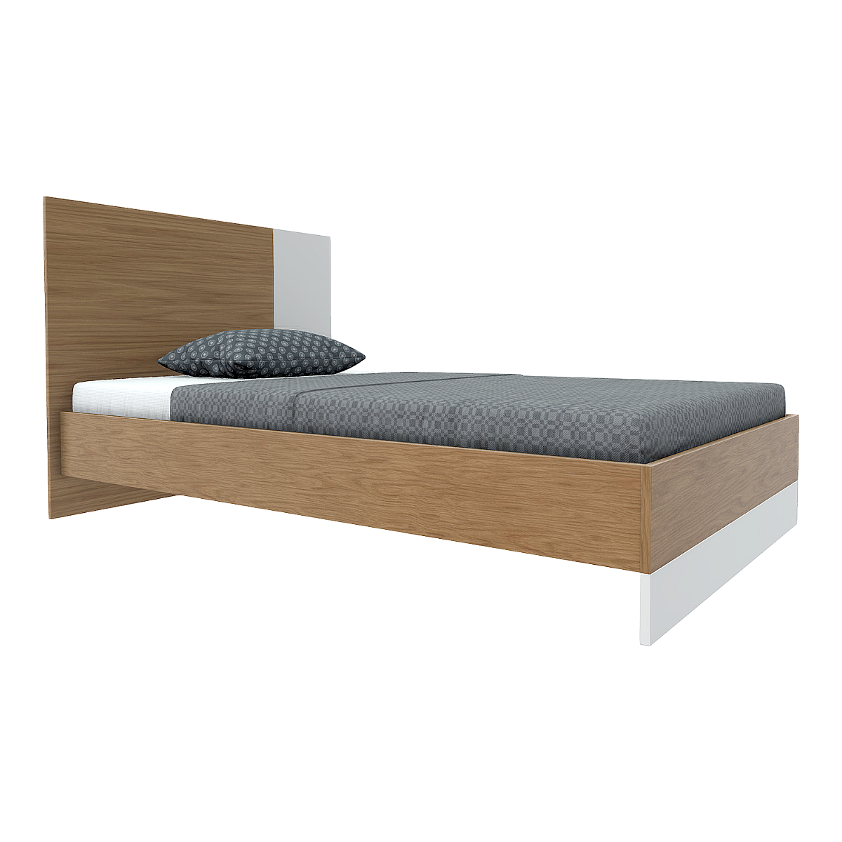 Modern Japanese Style Bedroom Solid Wood Backrest Chair Single Bed