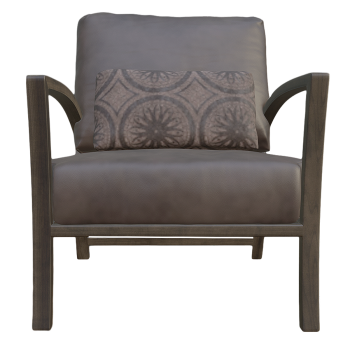 East Asian style modern style black walnut cotton velvet fabric wood single sofa chair