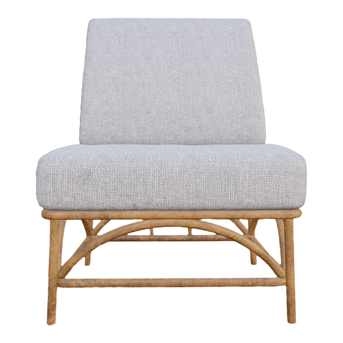 French Modern Pine Frame Slab Grey Fabric Single Sofa Chair