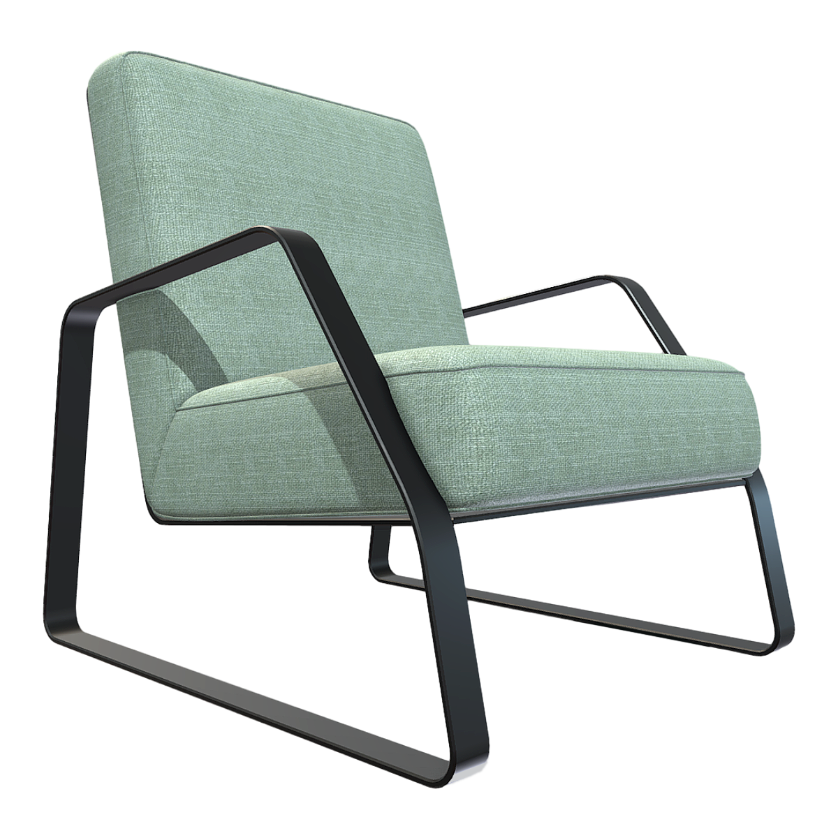 Modern Simple Nordic Style Mint Green Fabric Soft Bag Backrest Armchair Casual Cafe Dining Room Chair