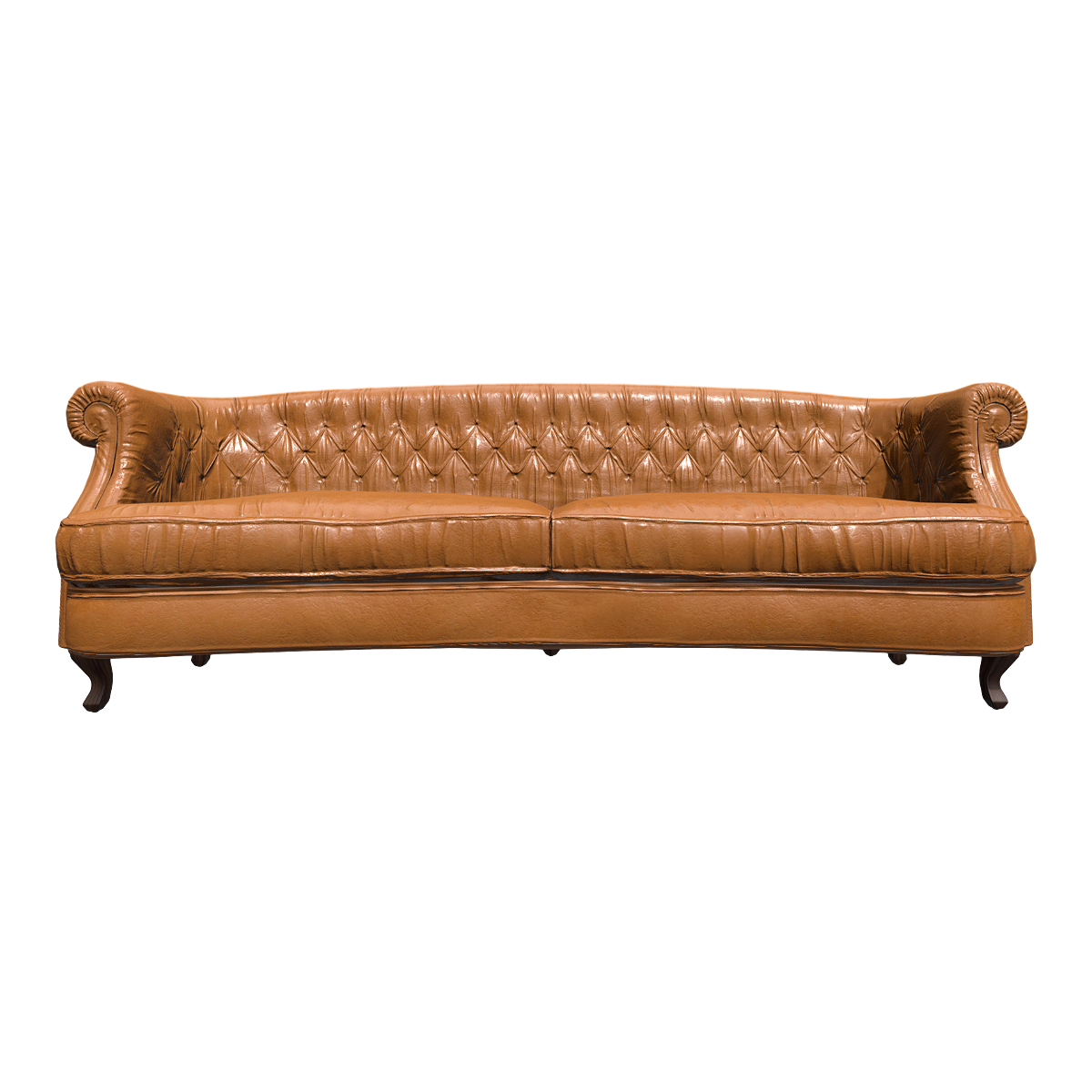 Simple Retro Old European-style Brown Leather Soft Bag Pull Buckle Multi-seat Sofa In-line Sofa