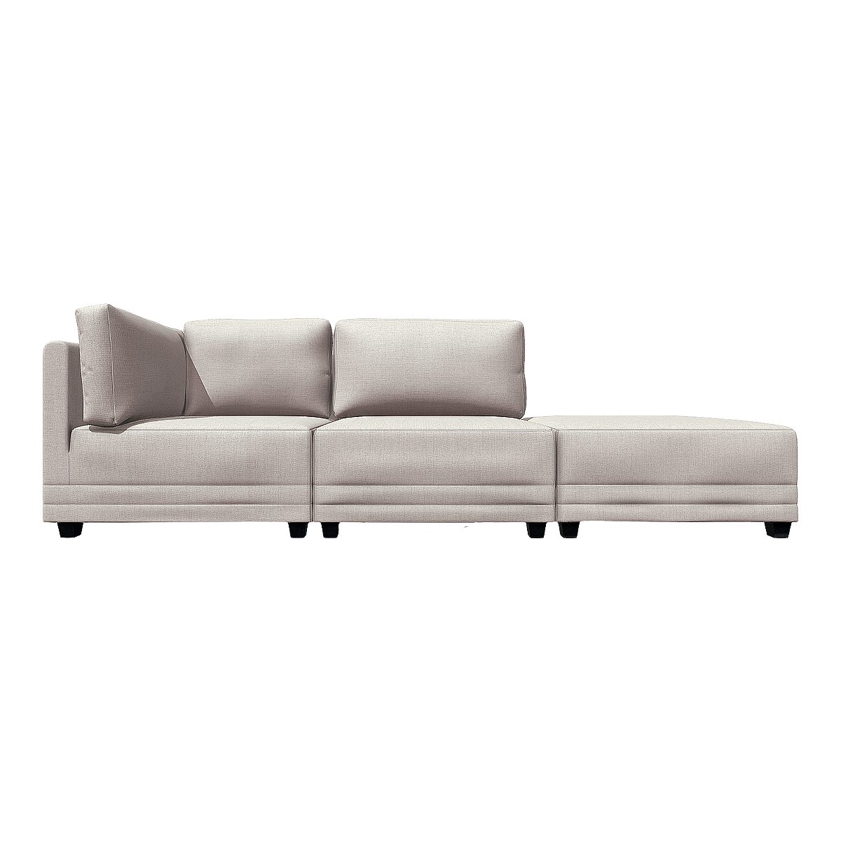 Modern Simple Cream Style Nordic Ivory White Fabric Soft Bag Three-Seat Sofa In-line Sofa