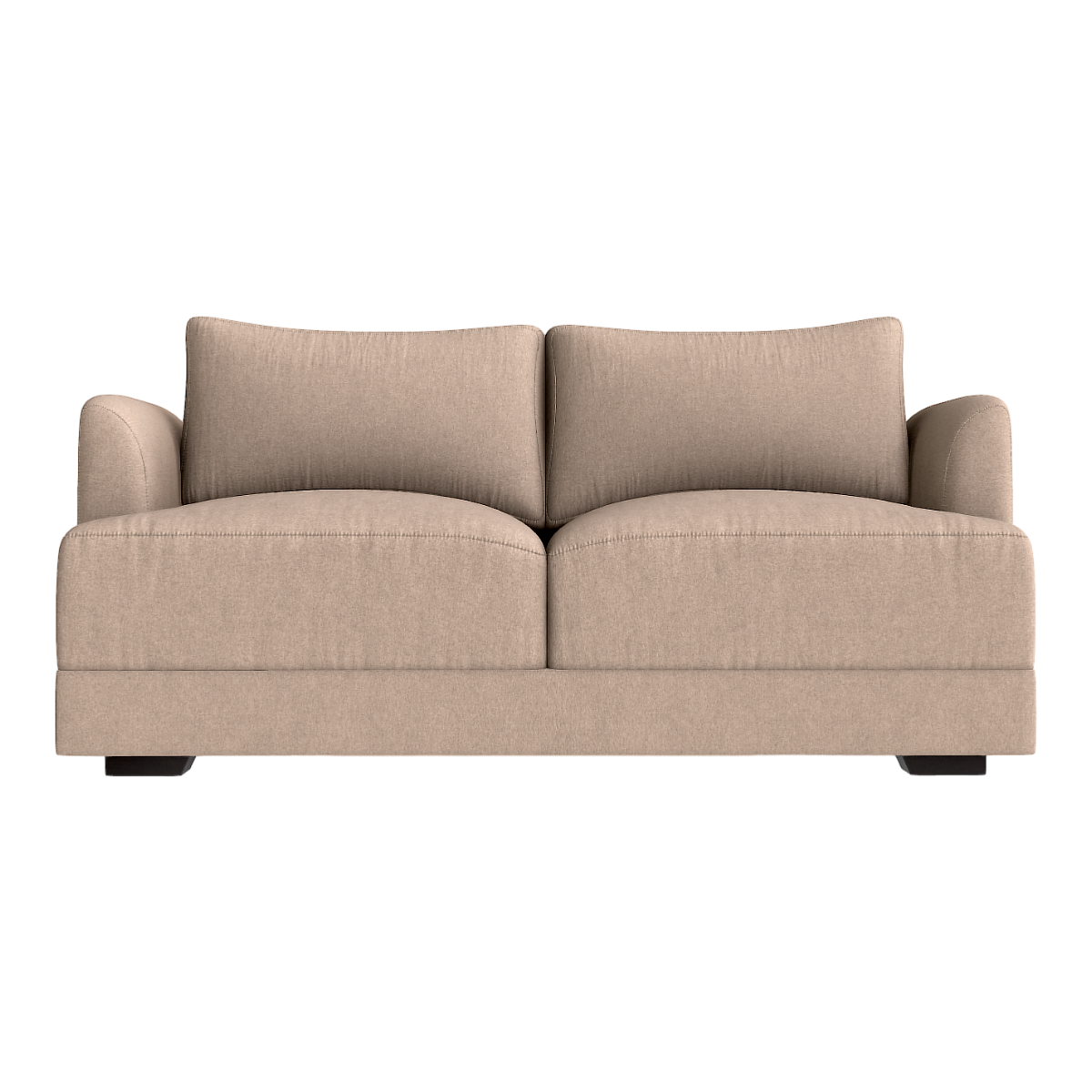 Modern Simple Nordic Style khaki Fabric Soft Bag Two-Seat Sofa In-line Sofa