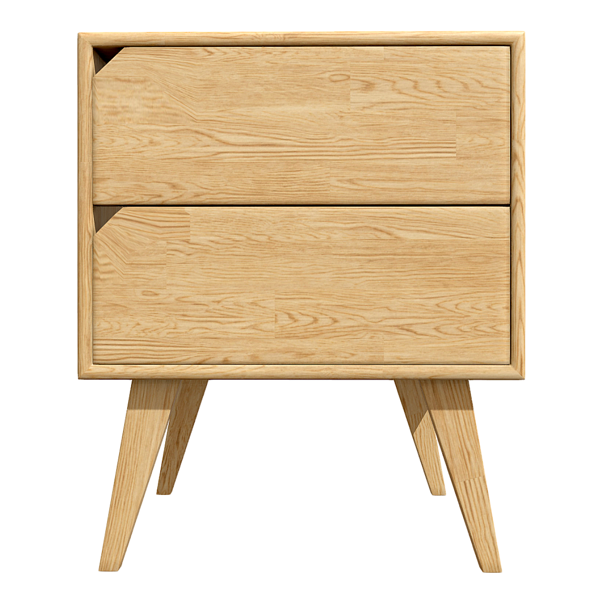 Modern Simple Nordic Double-layer Drawer Full Solid Wood Floor-type Bedside Table