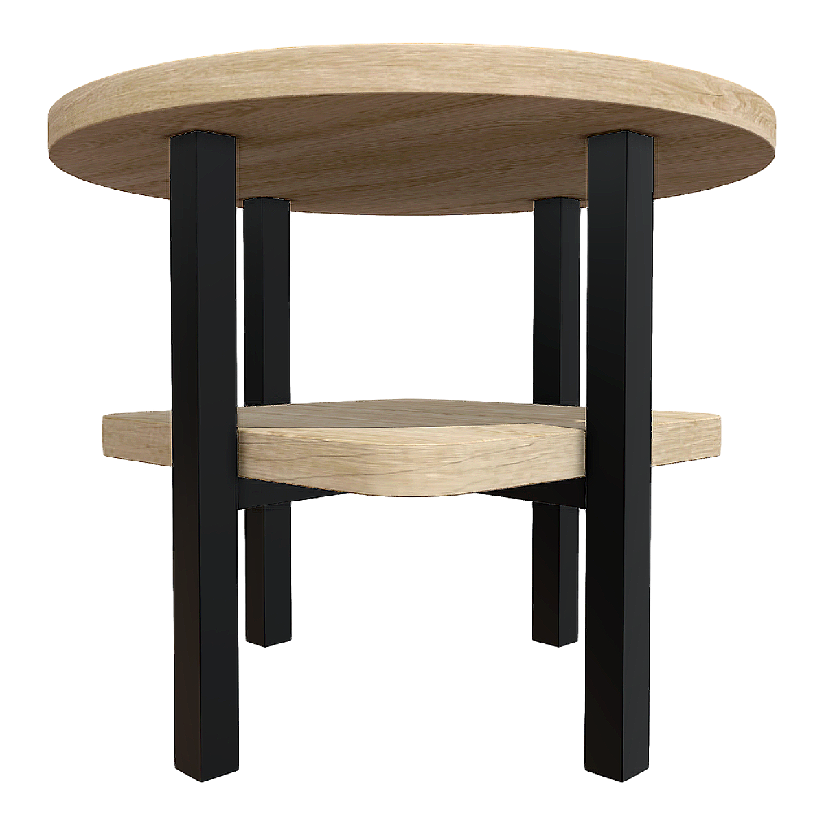 Modern Simple Solid Wood Double Top Round Bottom Double Side Table Coffee Table