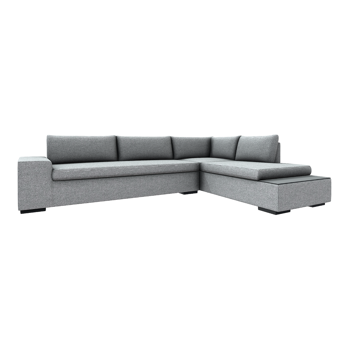 Modern Simple Nordic Style Grey Fabric Soft Bag Left Corner Multi-seat Sofa