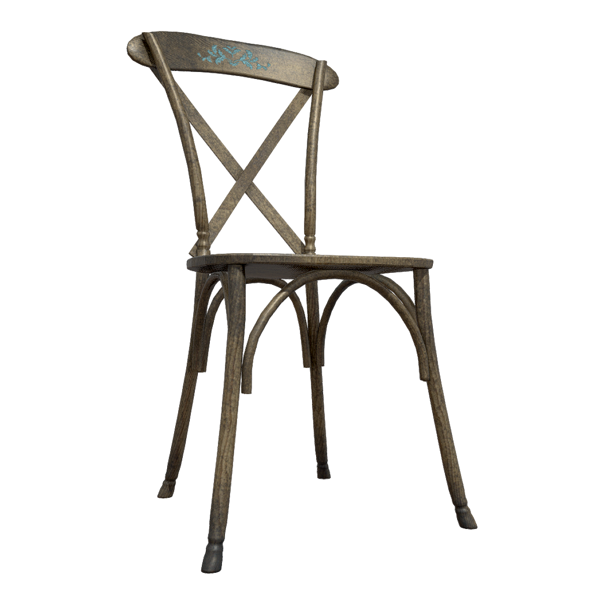 Vintage Old Style Simple American Style Solid Wood Backrest Chair Casual Dining Chair