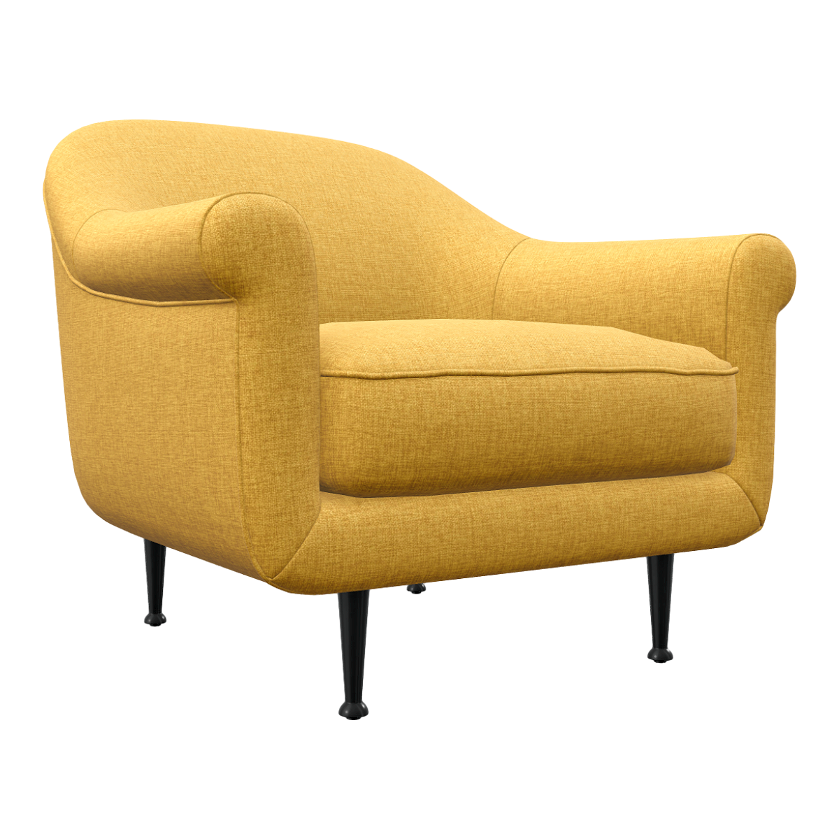 Modern Simple Nordic-style Bright Yellow Fabric Soft Bag Single-person Sofa Casual Backrest Sofa Dining Chair