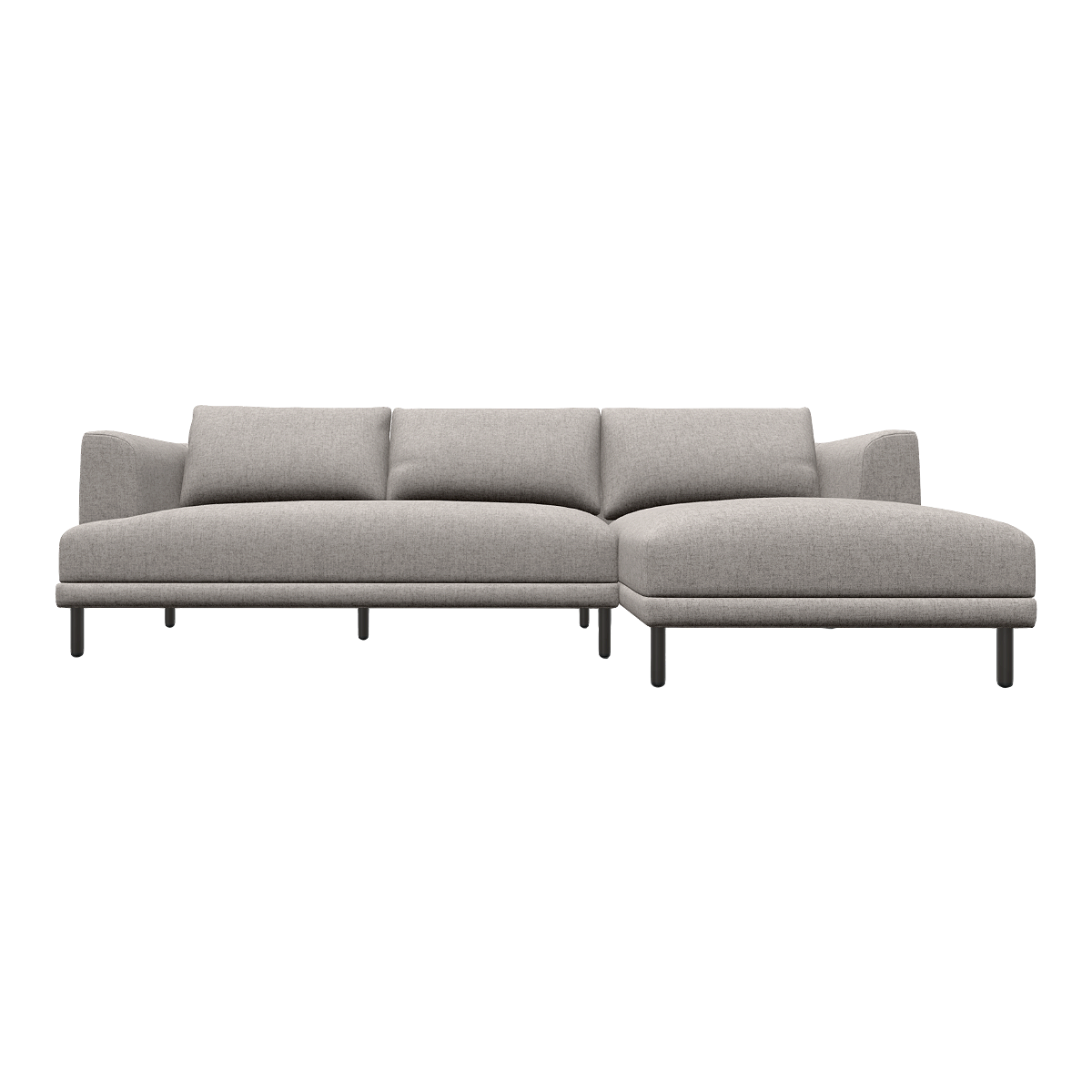 Modern Simple Nordic Style Grey Fabric Multi-Position Right Corner L-shaped Sofa