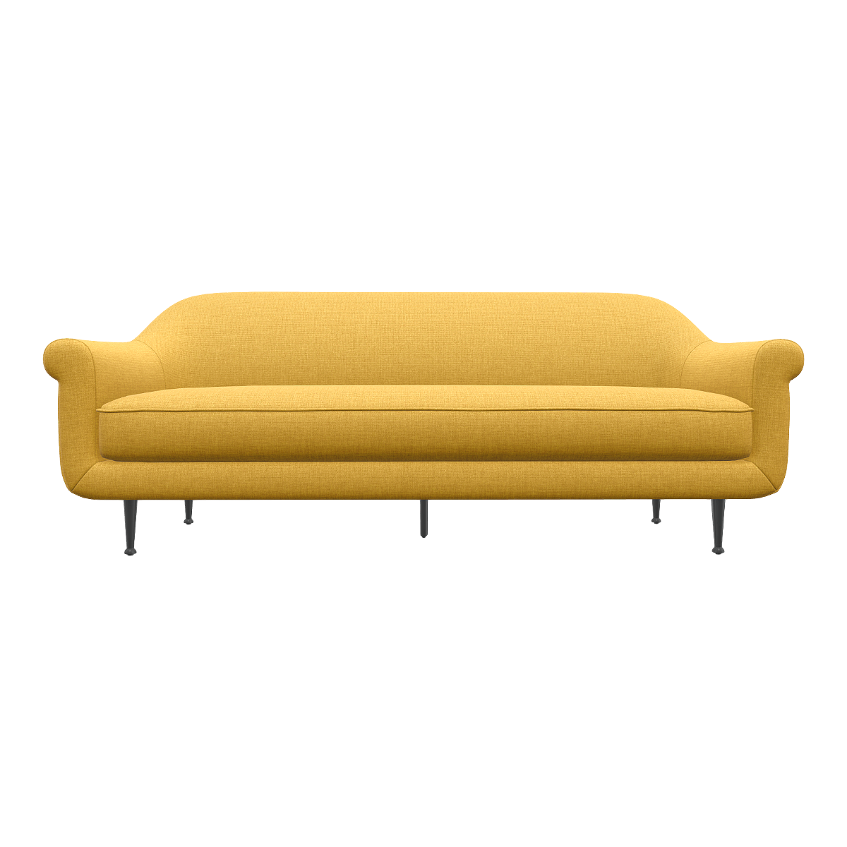 Modern Simple Nordic-style Bright Yellow Fabric Soft Bag Multi-seat Straight Sofa