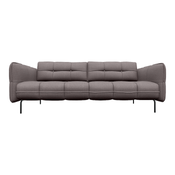 Modern Minimalist Italian Coffee Fabric Buckle Soft Bag Two-Seat Sofa Straight-Row Straight Sofa