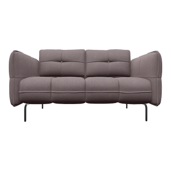 Modern Minimalist Italian Coffee Fabric Buckle Soft Bag Two-Seat Sofa