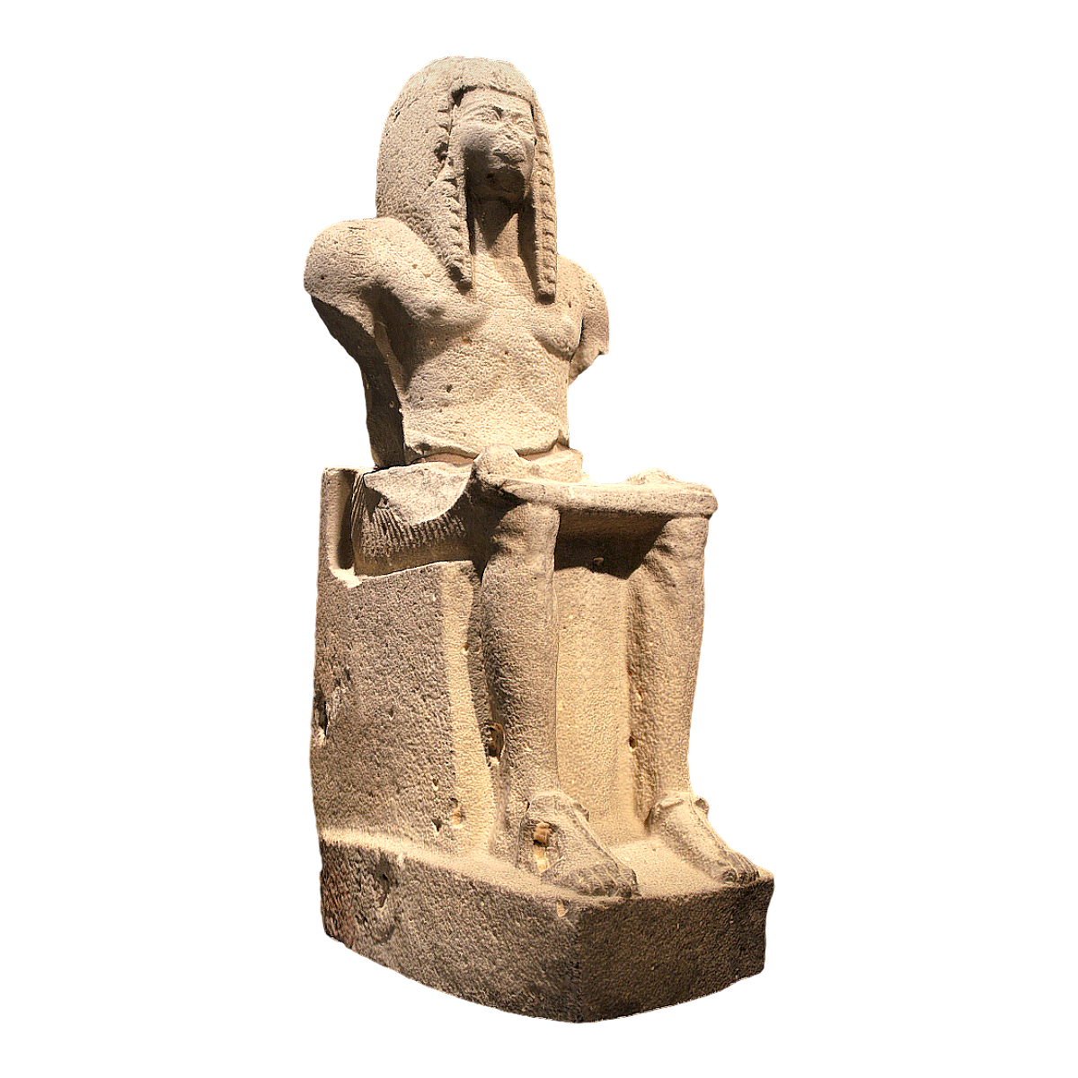 Ramses III Sitting Basalt Statue