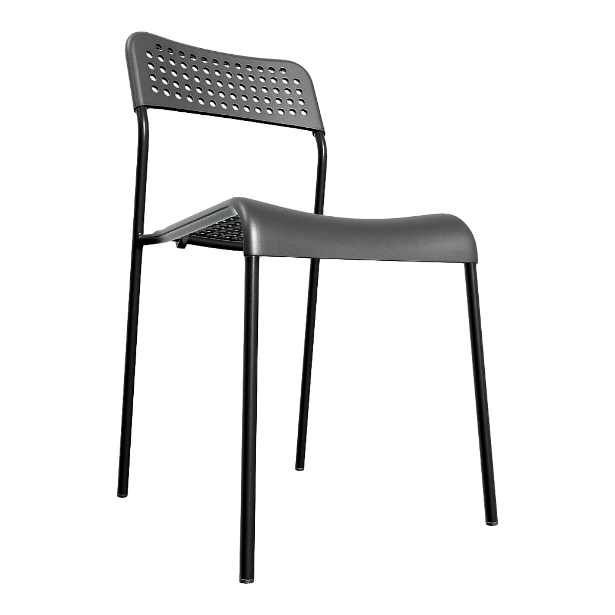 IKEA IKEA ADDE Black Plastic Casual Backrest Chair Dining Chair