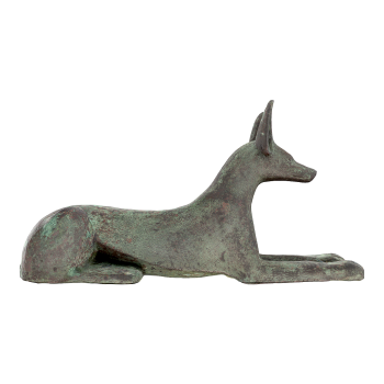 Ancient Egyptian statue of a jackal in the Seth period
