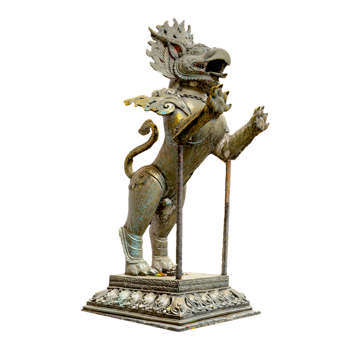 Gryphon statue in the Golden Temple of Patan, Nepal (Hiranya Varna Mahavihar)