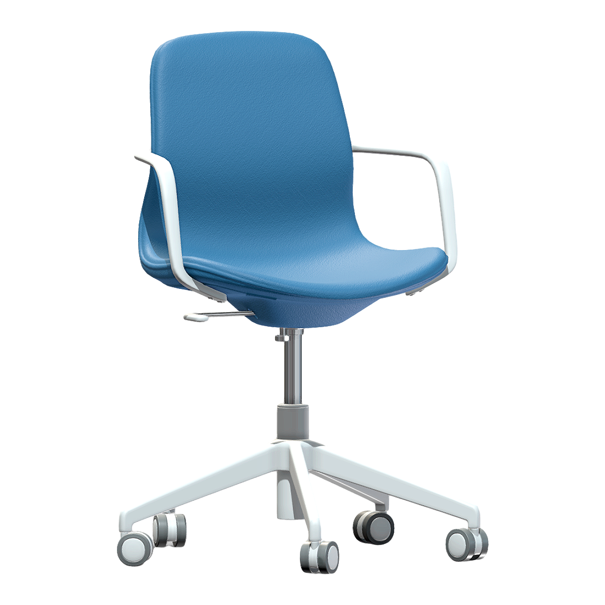 IKEA L Å NGFJ Ä LL Longfield Series Blue Armrest Rotating Roller Office Chair