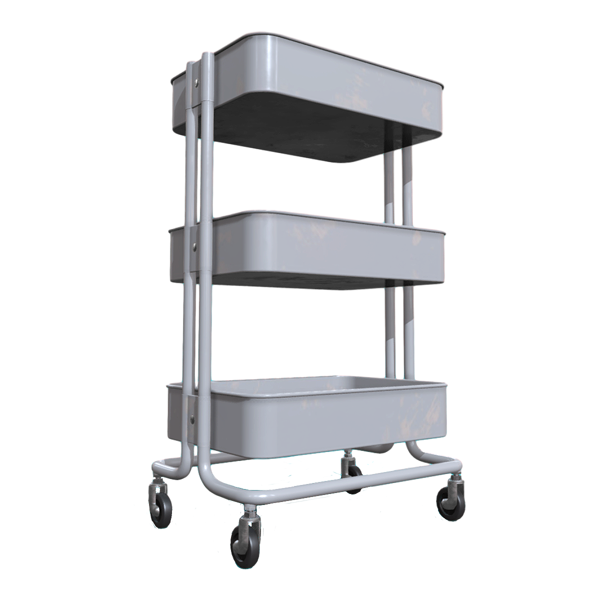 IKEA R Å SKOG Lasker series gray plastic three-layer handcart