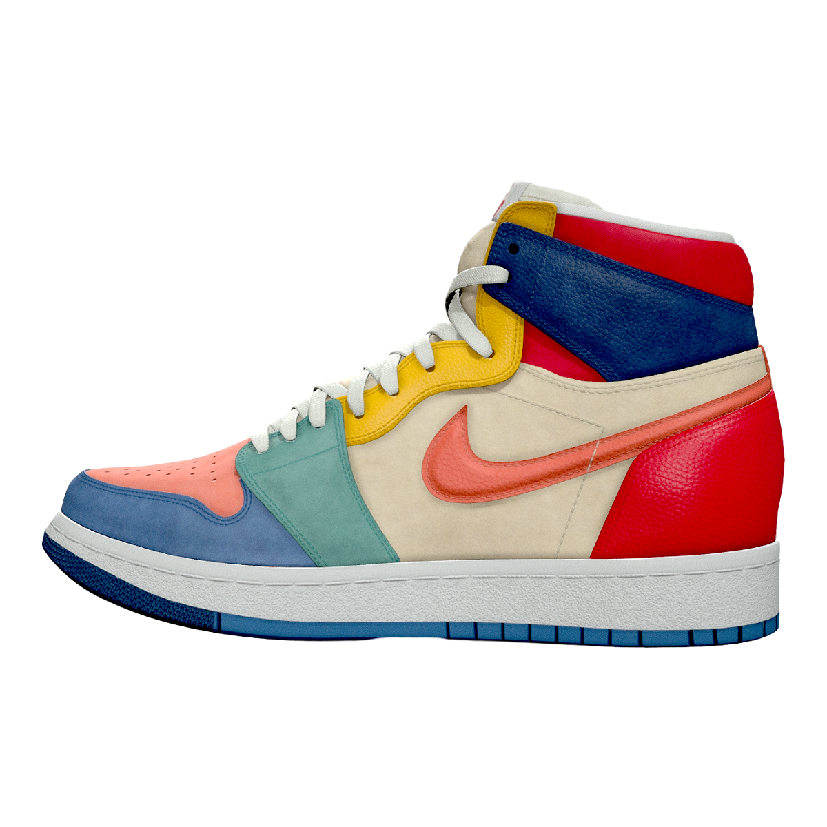 NIKE Air Jordan 1 Colorful Stitching Women's Basketball Shoes