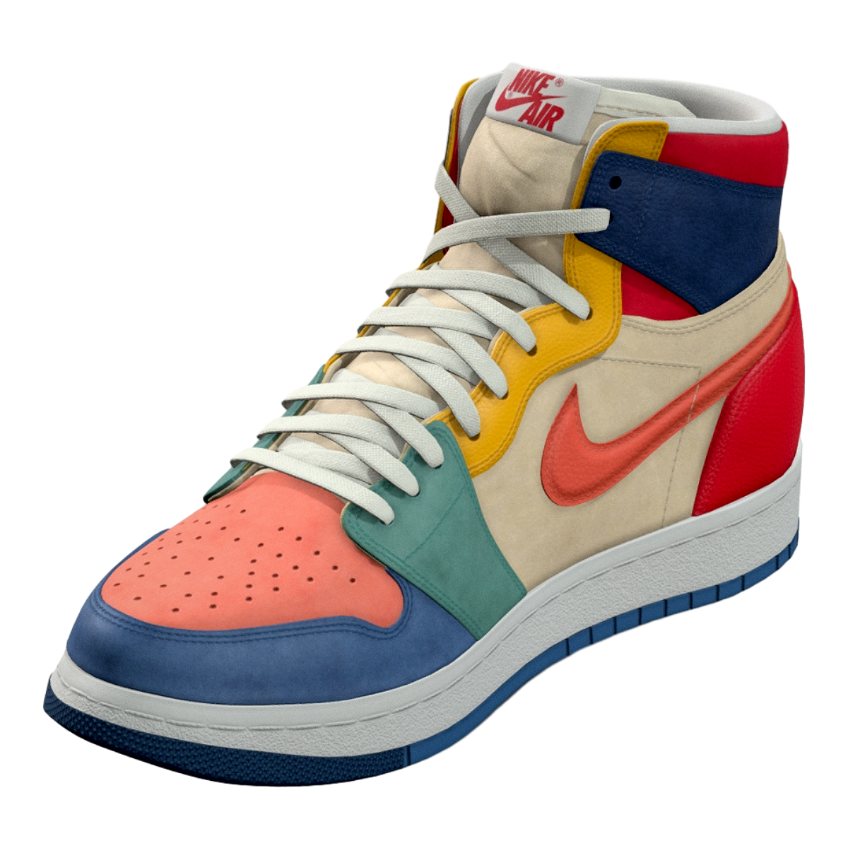 NIKE Air Jordan 1 Colorful Stitching Women's Basketball Shoes