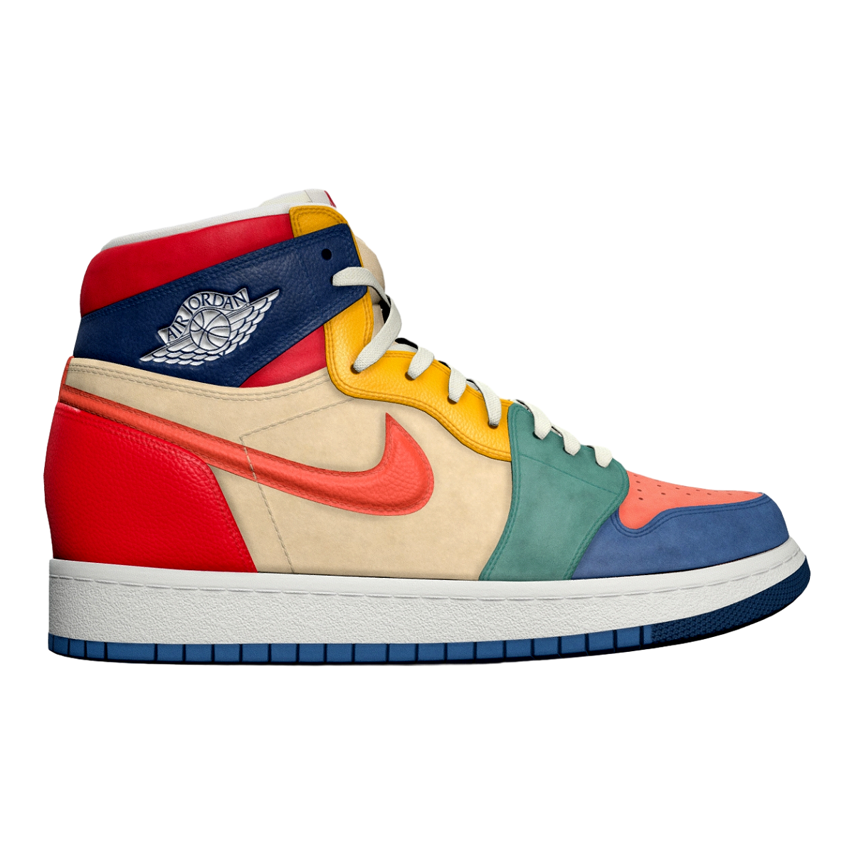 NIKE Air Jordan 1 Colorful Stitching Women's Basketball Shoes
