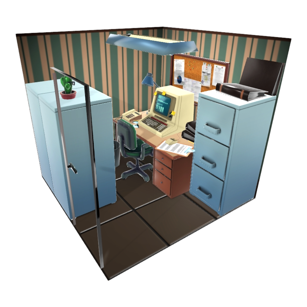 A small office in the 1980 s.